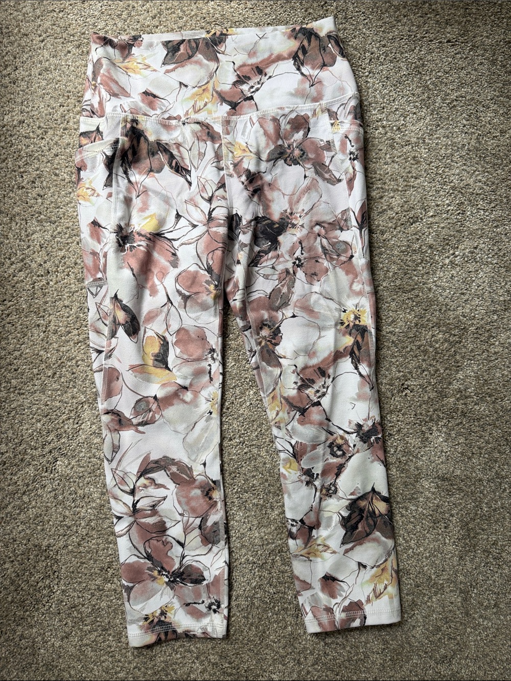 RBX Floral Leggings - Pink, Cream, Yellow